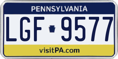 PA license plate LGF9577