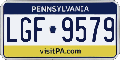 PA license plate LGF9579