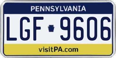 PA license plate LGF9606