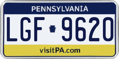 PA license plate LGF9620