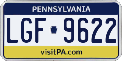 PA license plate LGF9622