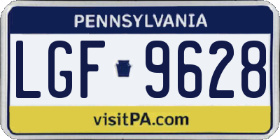 PA license plate LGF9628