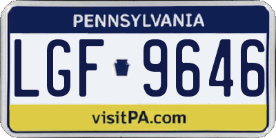 PA license plate LGF9646