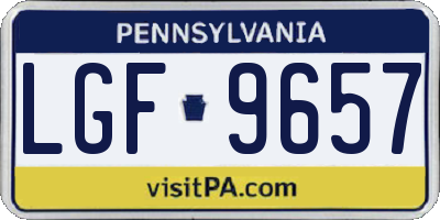 PA license plate LGF9657