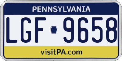 PA license plate LGF9658
