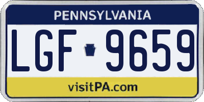 PA license plate LGF9659