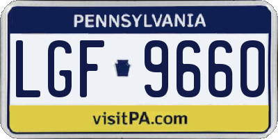 PA license plate LGF9660