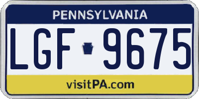 PA license plate LGF9675