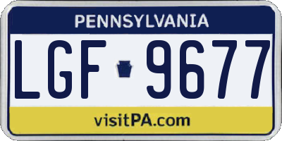 PA license plate LGF9677