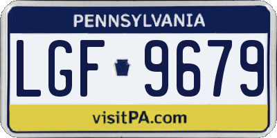 PA license plate LGF9679