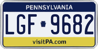 PA license plate LGF9682