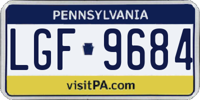PA license plate LGF9684