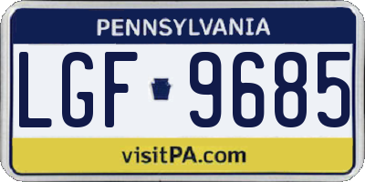 PA license plate LGF9685