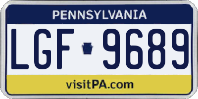 PA license plate LGF9689