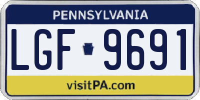 PA license plate LGF9691