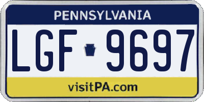PA license plate LGF9697