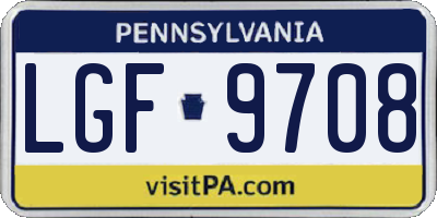 PA license plate LGF9708