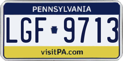 PA license plate LGF9713