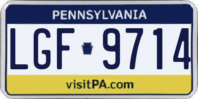 PA license plate LGF9714