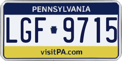 PA license plate LGF9715