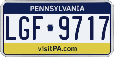 PA license plate LGF9717