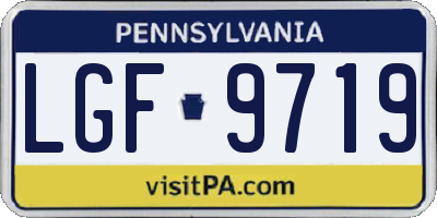 PA license plate LGF9719