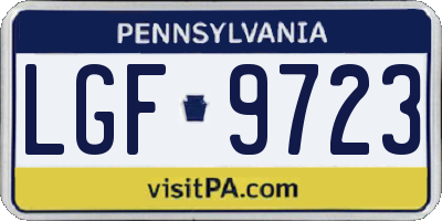 PA license plate LGF9723