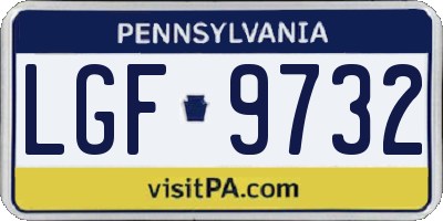 PA license plate LGF9732
