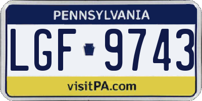 PA license plate LGF9743