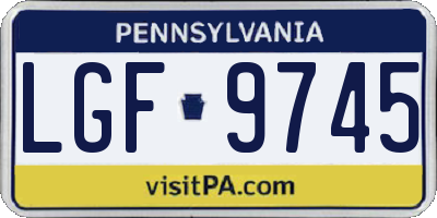 PA license plate LGF9745