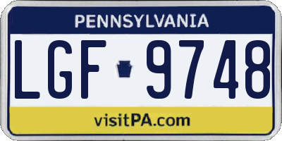 PA license plate LGF9748