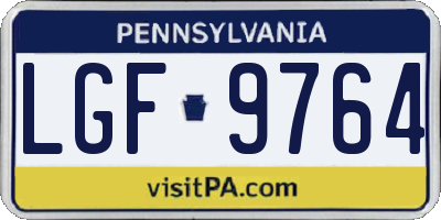 PA license plate LGF9764