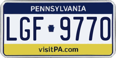 PA license plate LGF9770