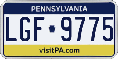 PA license plate LGF9775