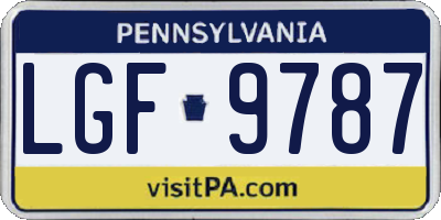 PA license plate LGF9787