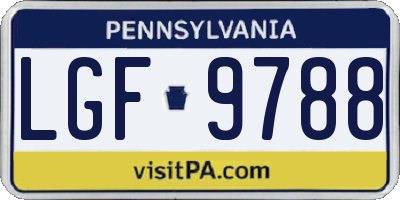PA license plate LGF9788