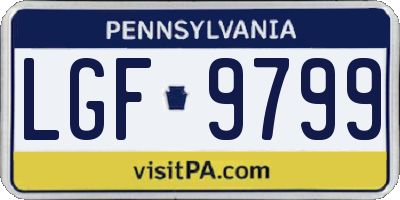 PA license plate LGF9799
