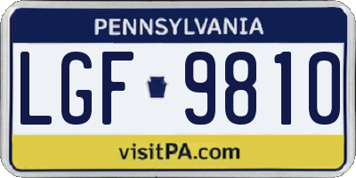PA license plate LGF9810