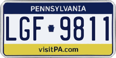 PA license plate LGF9811