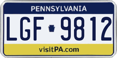PA license plate LGF9812