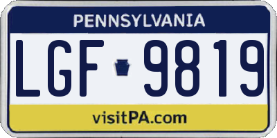 PA license plate LGF9819