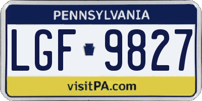 PA license plate LGF9827