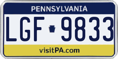 PA license plate LGF9833
