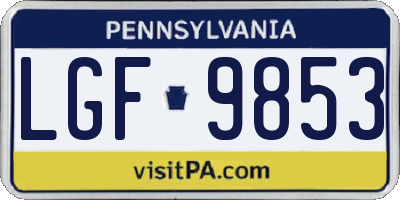 PA license plate LGF9853