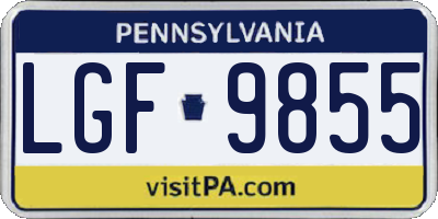 PA license plate LGF9855