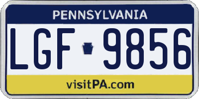 PA license plate LGF9856