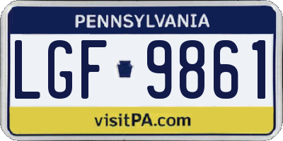 PA license plate LGF9861