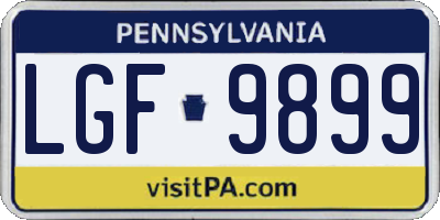 PA license plate LGF9899