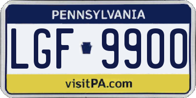 PA license plate LGF9900