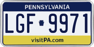 PA license plate LGF9971